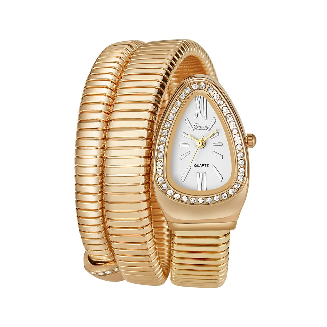 Gold Sliver Watch Women Quartz Wristwatch Luxury Bangle Bracelet Band Watches Ladies Clock Girls Black Golden Snake Shaped Reloj