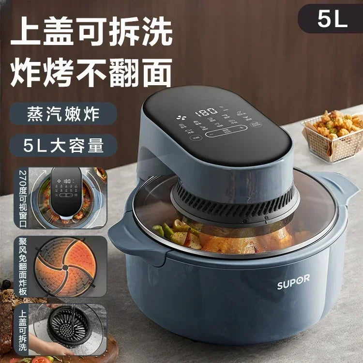 Visible air fryer 5L large capacity oil-free steam fryer intelligent household air fryer airfryer machine