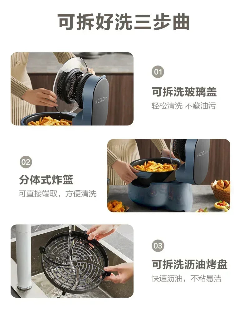 Visible air fryer 5L large capacity oil-free steam fryer intelligent household air fryer airfryer machine