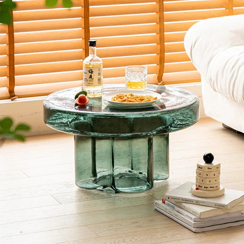 Nordic Light Luxury Glass Coffee Table Living Room Combination Coffee Table Transparent Modern Design Creative Furniture