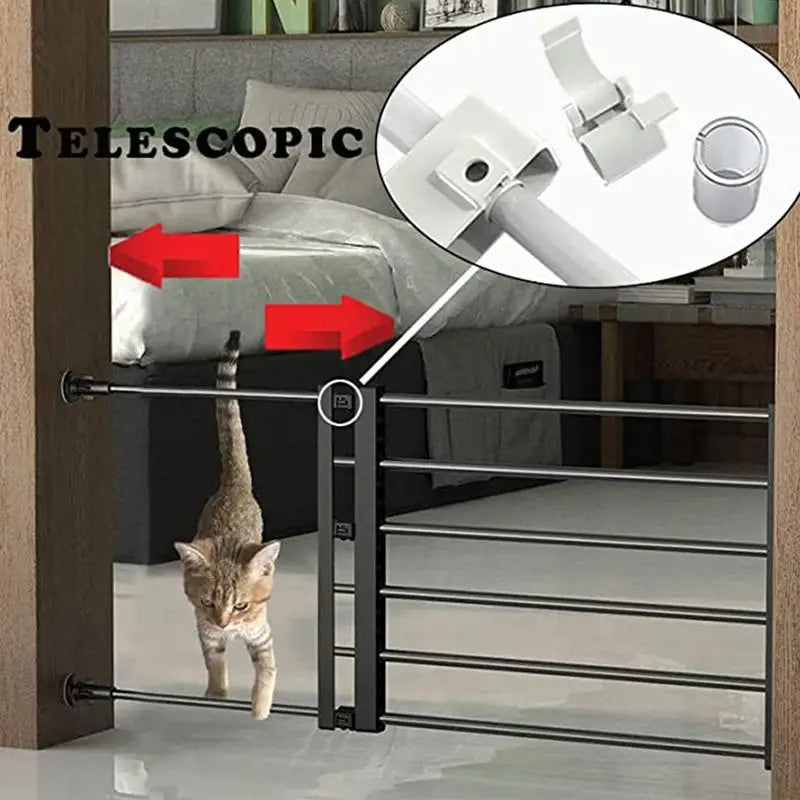 Portable Fence Metal Pet Gates Retractable Safety Fence Dog Gate For Hall Doorways Stairs For Stairs Doorways Pet Gates