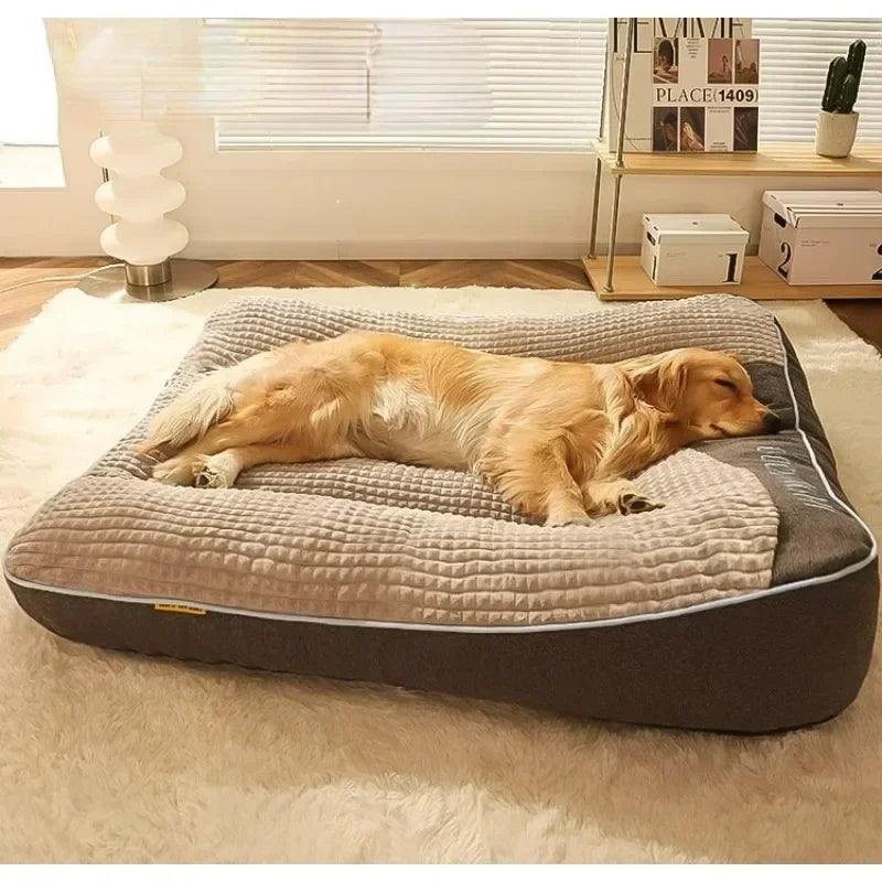 Doghouse All-season Universal Medium and Large Dog Pet Sofa Golden Fur Bed Mat Pet House Winter Warm Sleeping Pad Accesorios