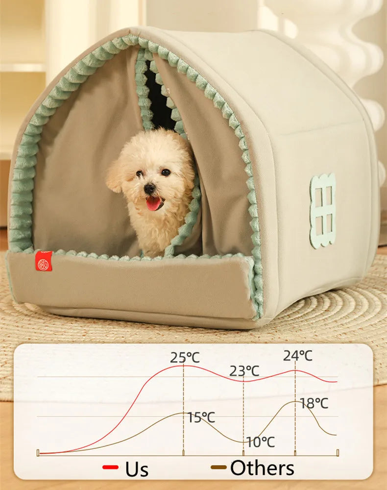 INS Winter Fluffy Dog House Home Living Room Pet Cats Dogs Warm House Cats Dogs Nest Pet Sleeping Bed Pet Supplies