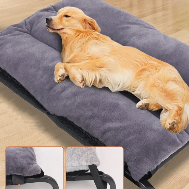 Dog Bed Warm Winter Dogs Pad Breathable Dog Beds for Large Dogs Sleeping Kennel Detachable Iron Frame Camping House Pet Kennel