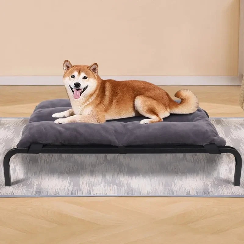 Dog Bed Warm Winter Dogs Pad Breathable Dog Beds for Large Dogs Sleeping Kennel Detachable Iron Frame Camping House Pet Kennel