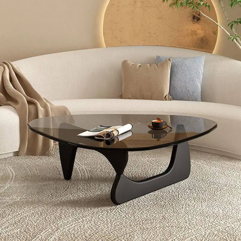 Household Glass Coffee Table Solid Wood Coffee Table Living Room Bedroom Minimalist Tea Table Fashion Modern Nordic Furniture