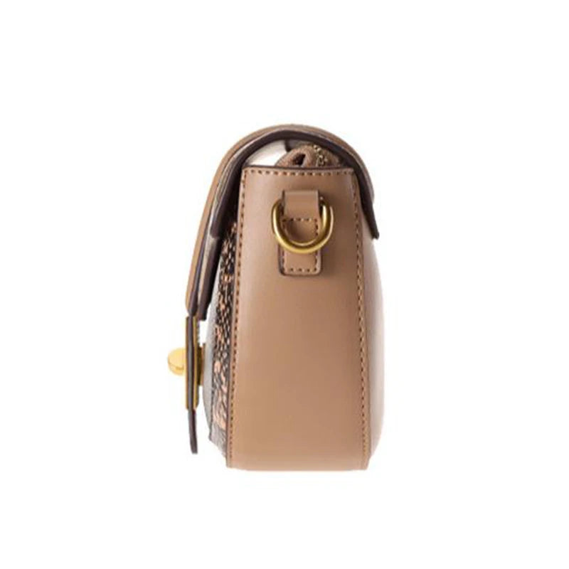 2023 New Fashion Semicircle Cow Leather Small  Women Famous Brand Saddle Designer Lock Shoulder Crossbody Mini Bag