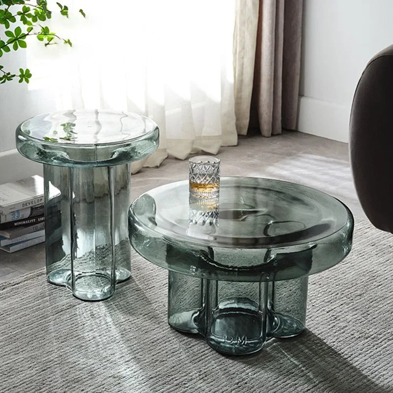 Nordic Light Luxury Glass Coffee Table Living Room Combination Coffee Table Transparent Modern Design Creative Furniture