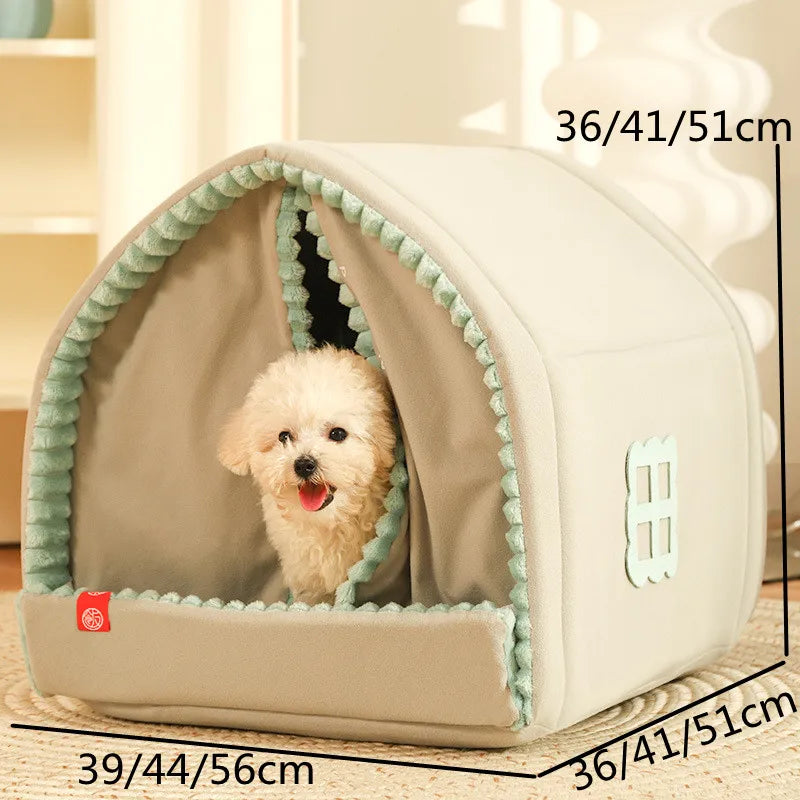 INS Winter Fluffy Dog House Home Living Room Pet Cats Dogs Warm House Cats Dogs Nest Pet Sleeping Bed Pet Supplies