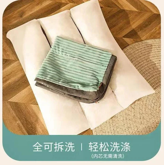 Dog bed Corduroy Dog Mat Plush Bed Detachable Easy To Clean Warm Floor Mat for Sleeping Breathable Washable Pet Sleeping Bed Mat