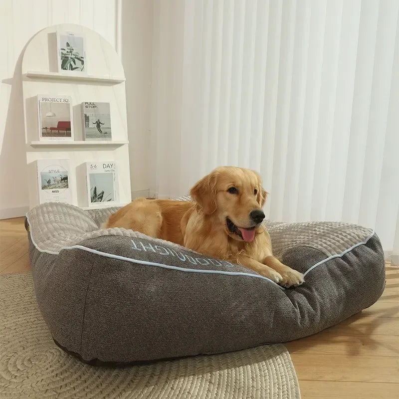 Doghouse All-season Universal Medium and Large Dog Pet Sofa Golden Fur Bed Mat Pet House Winter Warm Sleeping Pad Accesorios