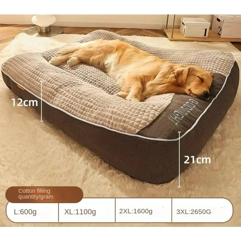 Doghouse All-season Universal Medium and Large Dog Pet Sofa Golden Fur Bed Mat Pet House Winter Warm Sleeping Pad Accesorios