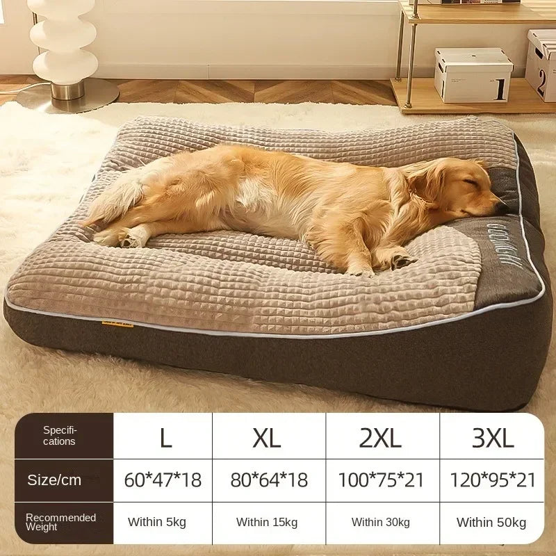 Doghouse All-season Universal Medium and Large Dog Pet Sofa Golden Fur Bed Mat Pet House Winter Warm Sleeping Pad Accesorios