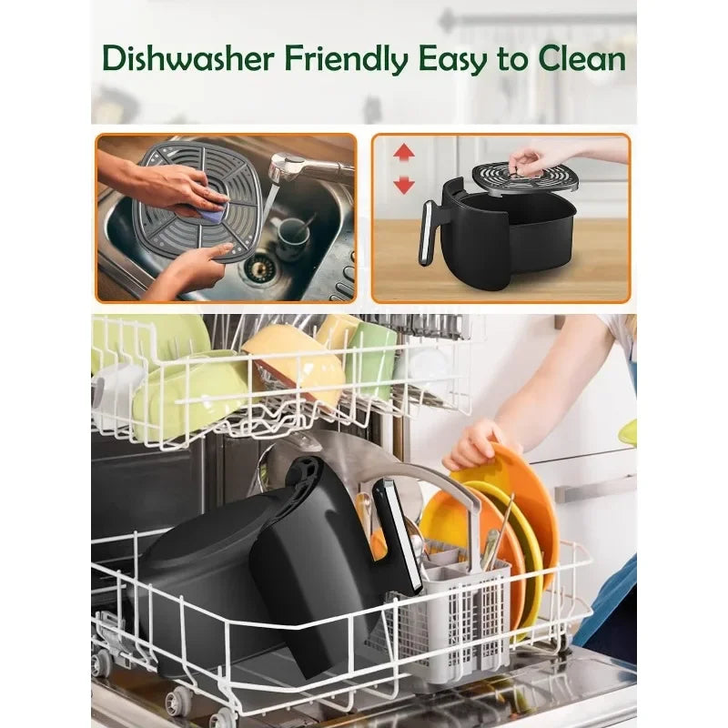 Air Fryer 8 Preset Menus 4.5 QT Airfryer Easy to Use with Adjustable Temperature Control with 8 Cooking References Nonstick Tray