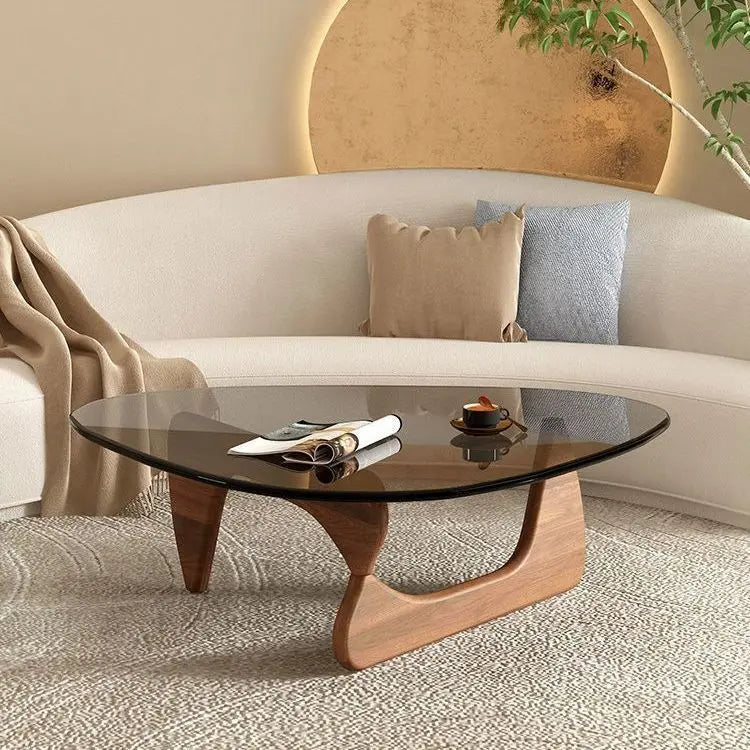 Household Glass Coffee Table Solid Wood Coffee Table Living Room Bedroom Minimalist Tea Table Fashion Modern Nordic Furniture