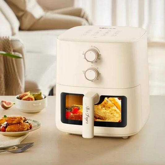 Bear 220V Air Fryer Household 5L Visual No-Turn Compact All-in-One Multifunction Electric Fryer French Fries Machine