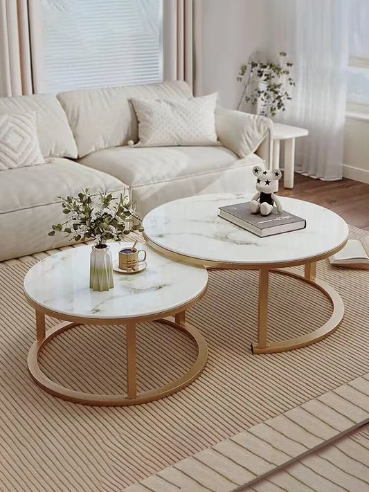 Living room household round table coffee light luxury simple modern new style sofa coffee  balcony