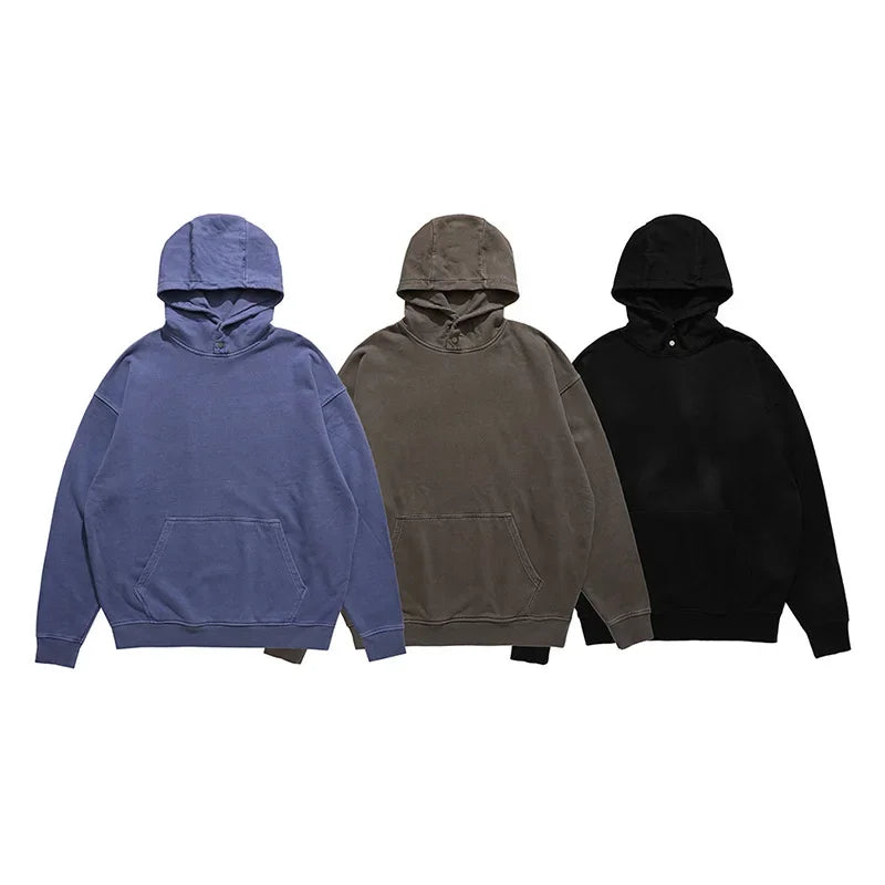 Lawfoo Original 2022 Autumn/winter New Trendy Solid Color High Quality Loose-fit Hooded Sweatshirt For Men Casual Scene