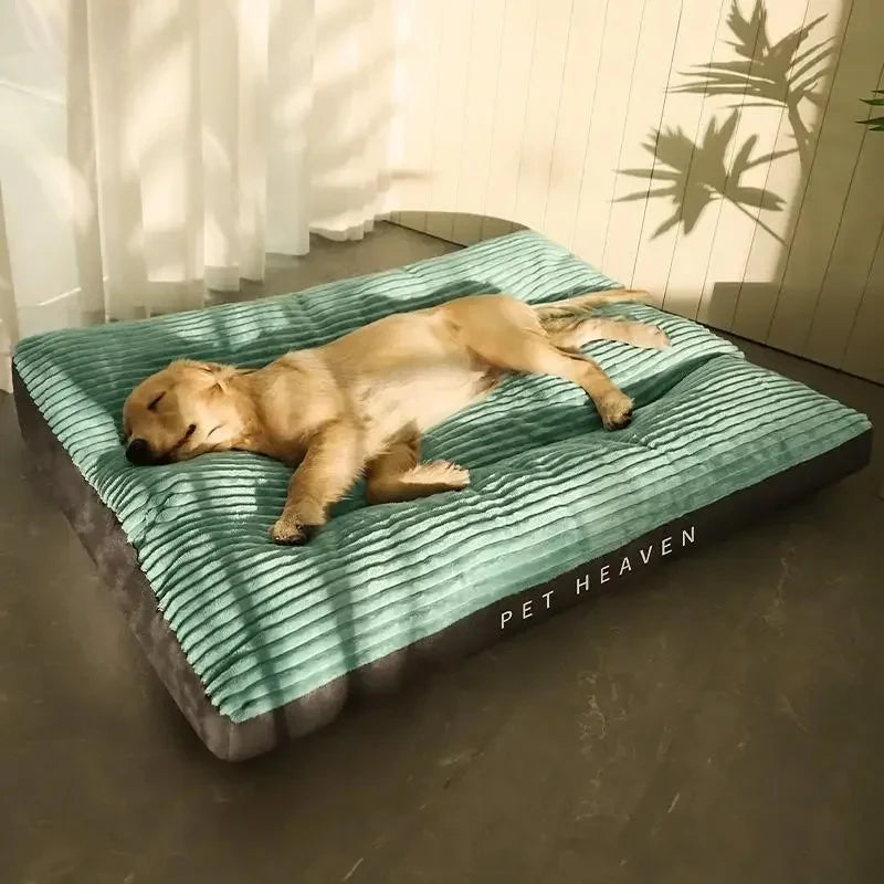 Dog bed corduroy dog sofa plush bed detachable easy clean warm floor mat for sleeping breathable washable pet sleep dog supplies