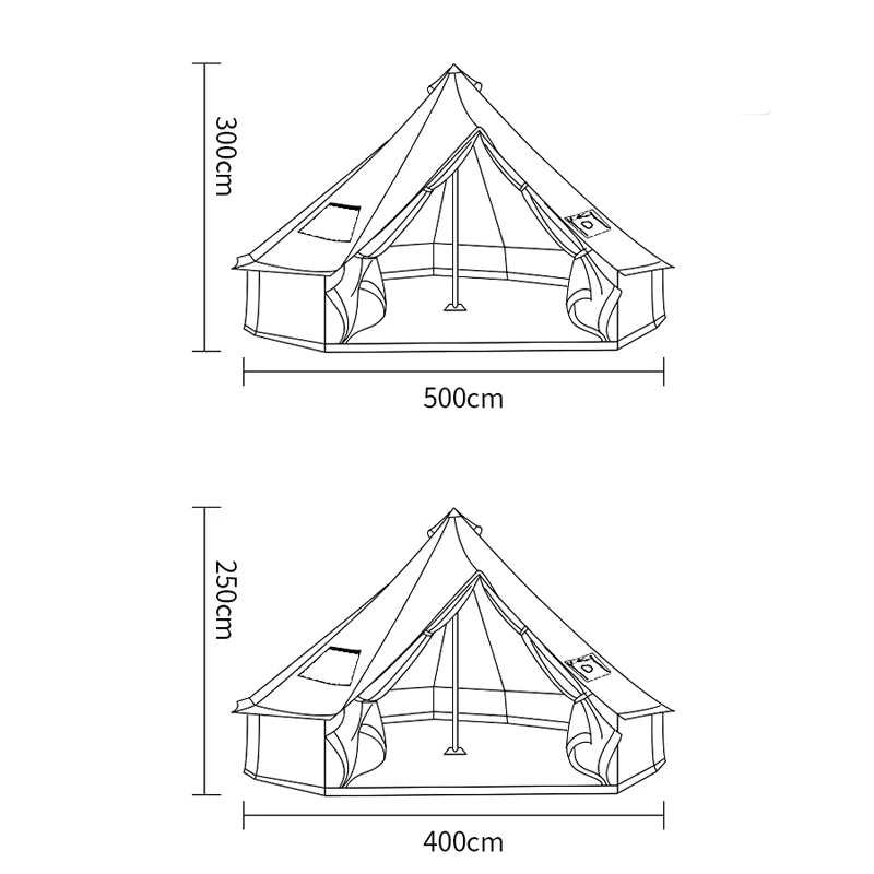 6-10Persons Glaming Luxury Mongolia Yurt Family Travel Hiking Antistorm Outdoor Camping Castle Tent Silver Coated UV Function