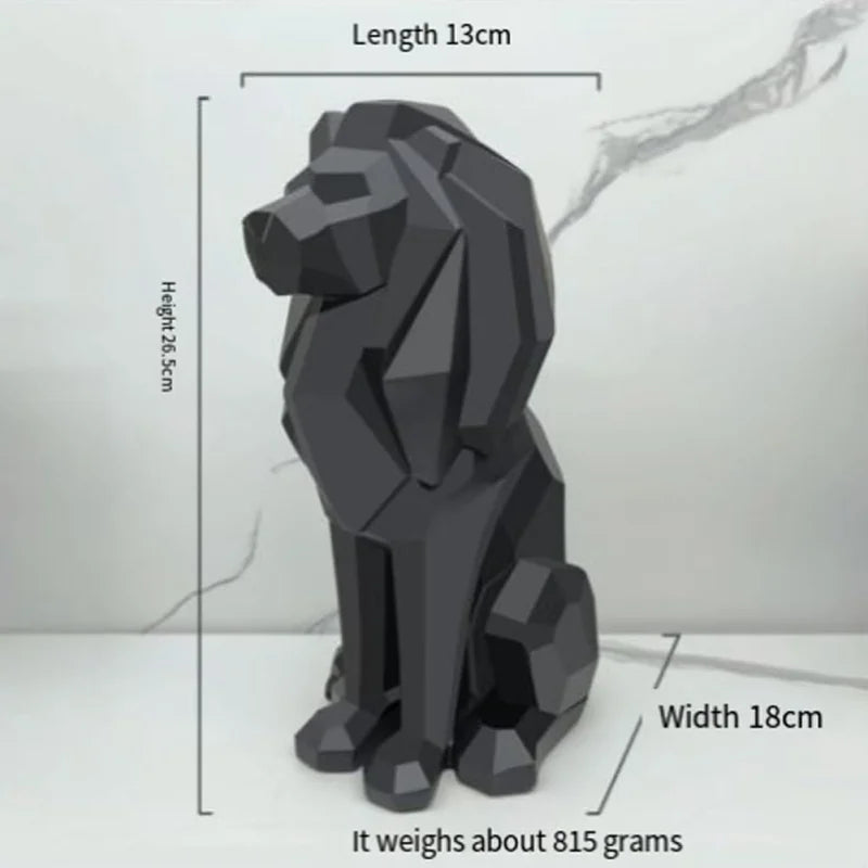 VIKAMA Fashion Creative Black White Modern Office Study Living Room Home Decoration Resin Lion Sitting Lion Sculpture Decoration