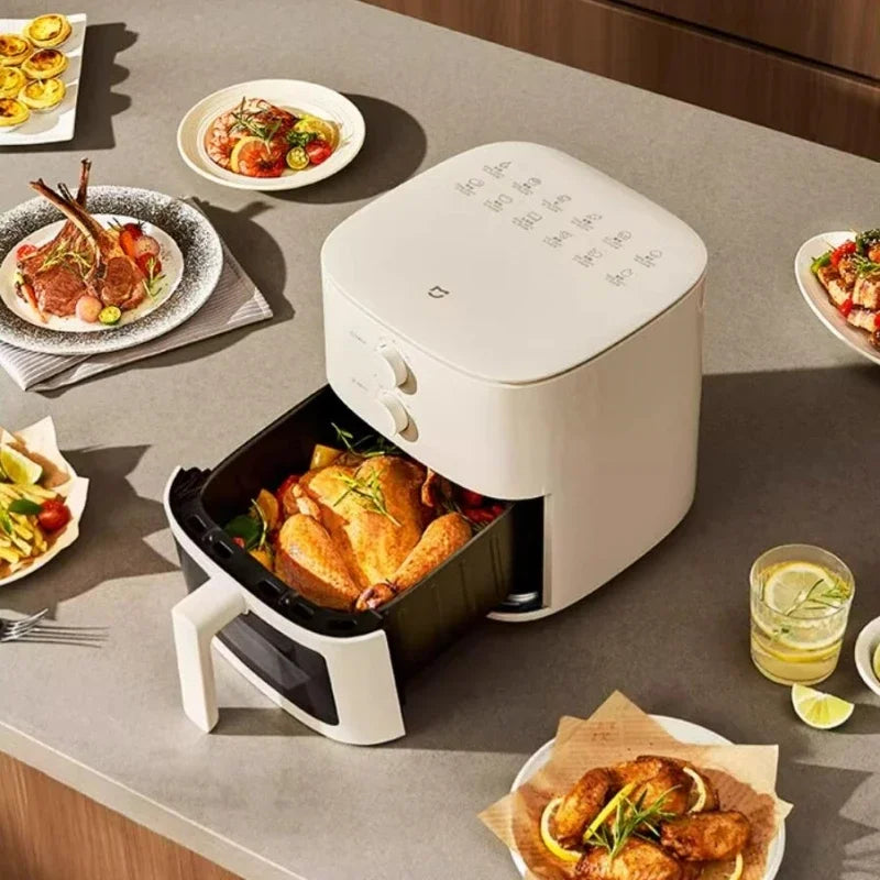 220V Air Fryer 5L Household Tender Baked Visual No Flip Large Capacity Electric Fryer French Fries Machine